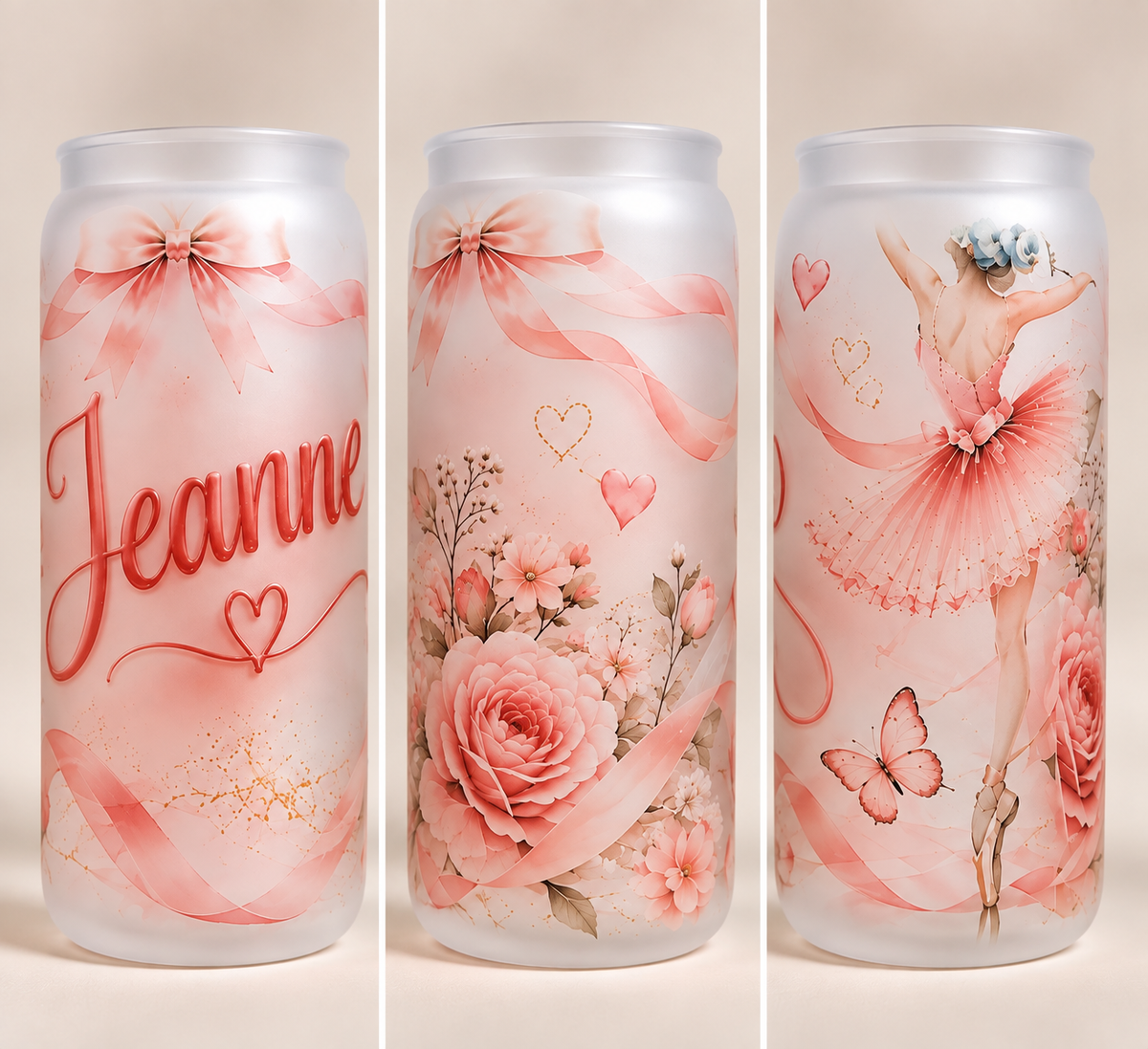 Élégance Rose – Design Ballerine & Fleurs 🌸🎀