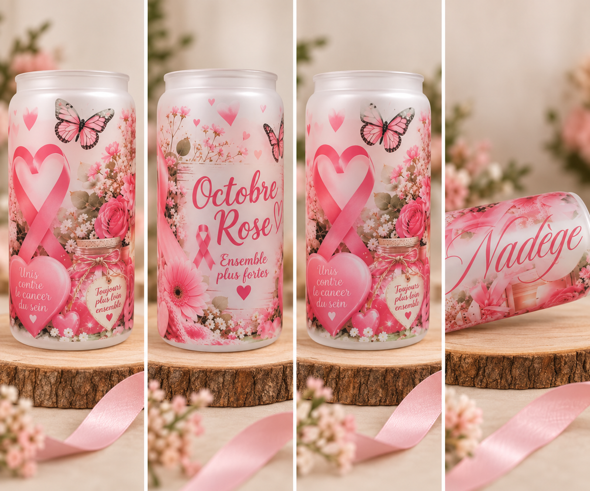 🌸 Verre personnalisé – Collection Octobre Rose