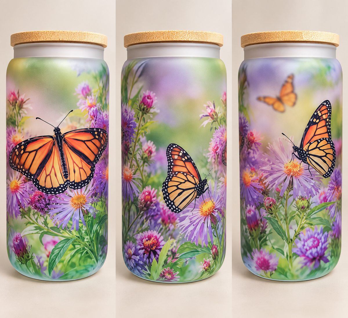 Verre fleuri Papillons 🦋🌸