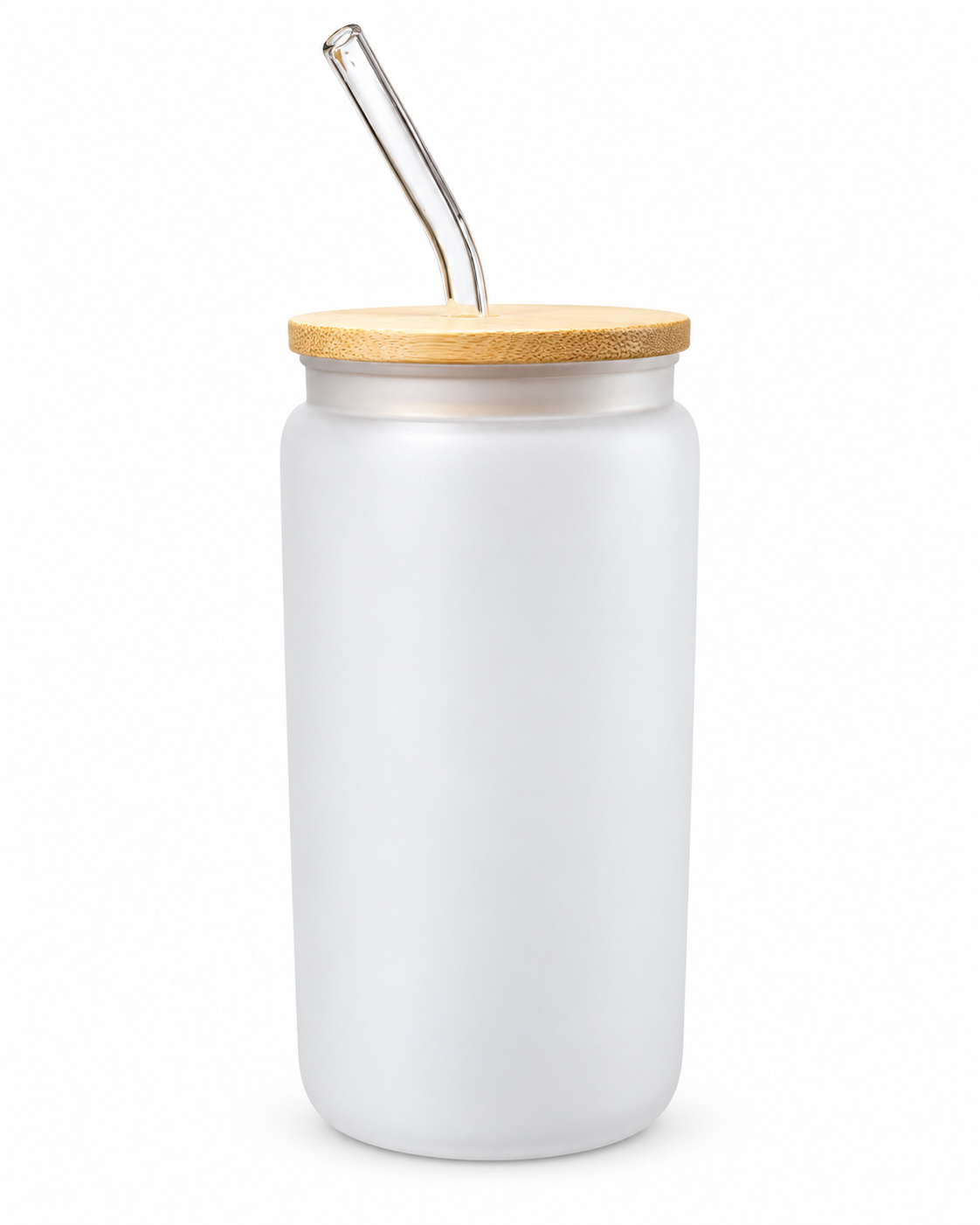 🤍 Gobelet personnalisable avec couvercle en bambou et paille en verre