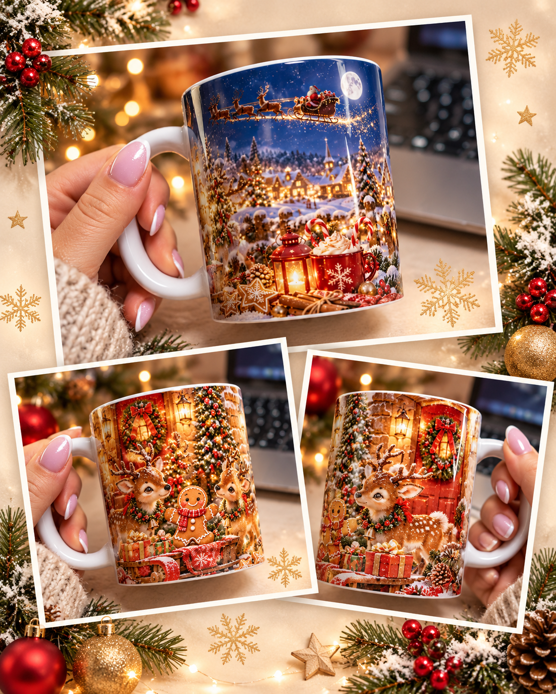 Mug de Noël décoré – Ambiance féerique et chaleureuse
